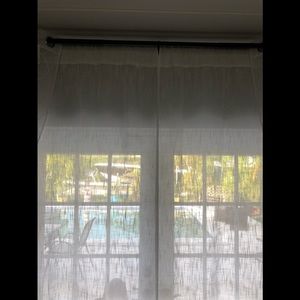 White linen sheer curtains